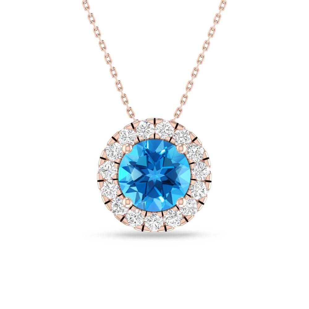 Rose Gold - Blue Topaz