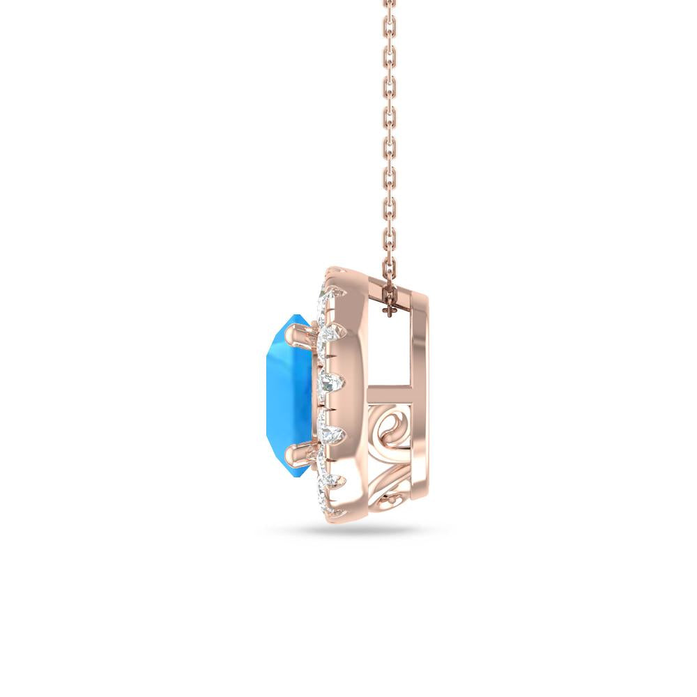 Rose Gold - Blue Topaz