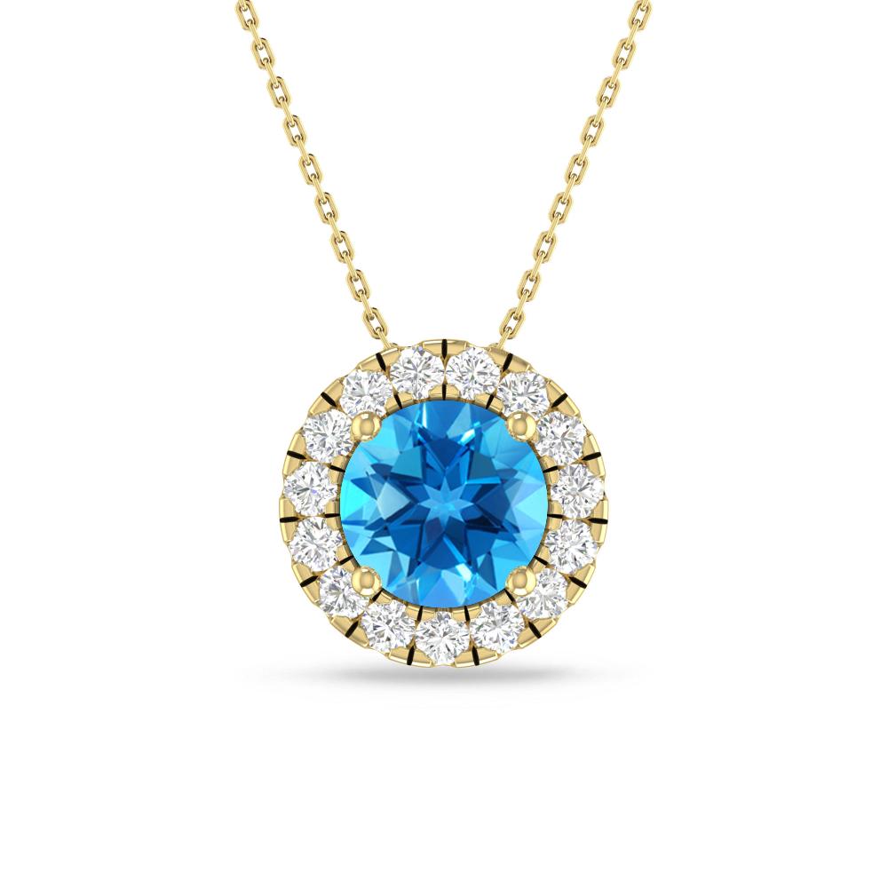 Yellow Gold - Blue Topaz