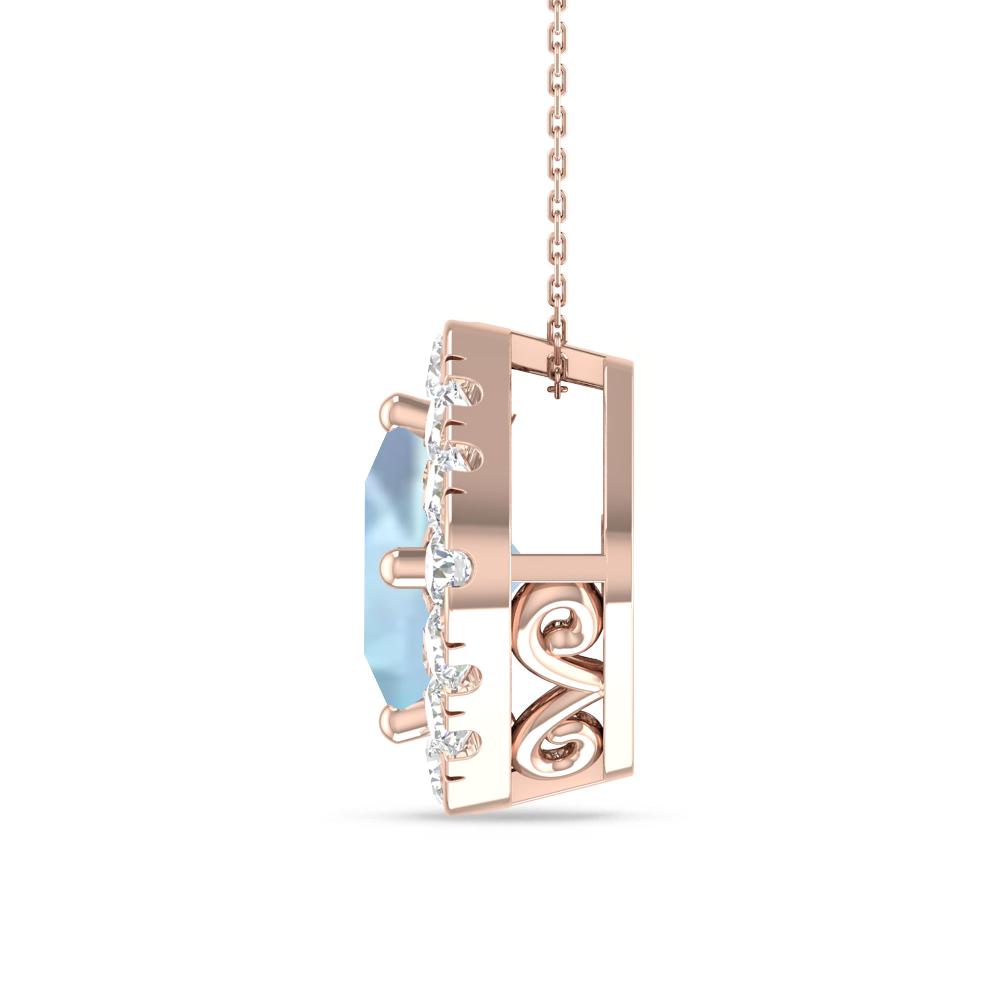 Rose Gold - Aquamarine