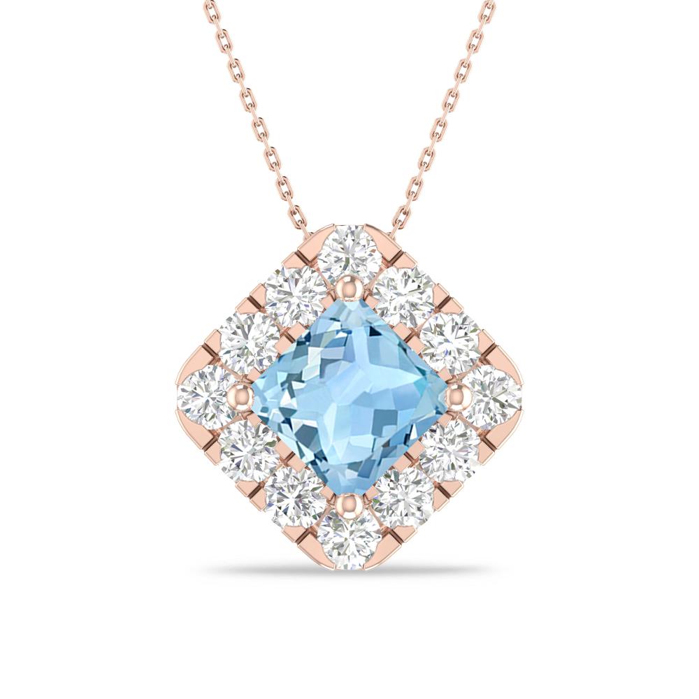 Rose Gold - Aquamarine