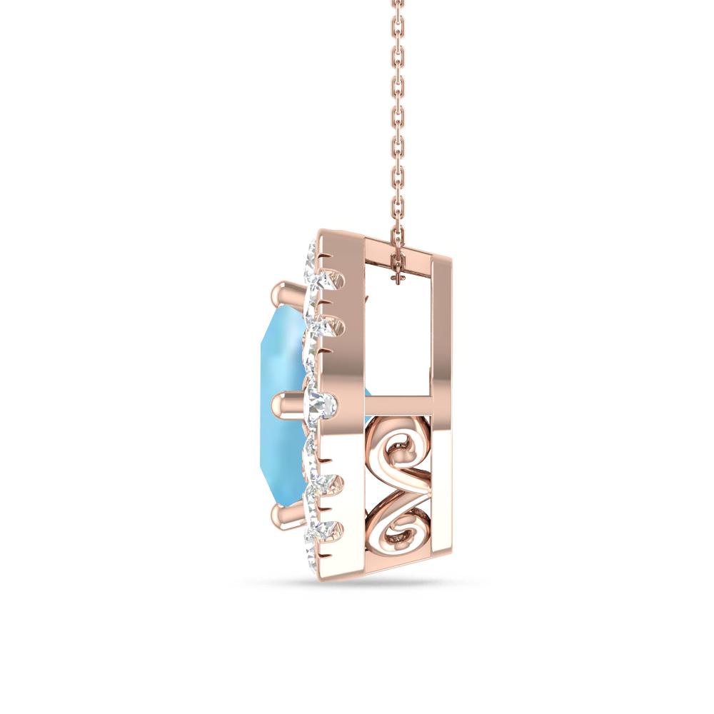 Rose Gold - Aquamarine