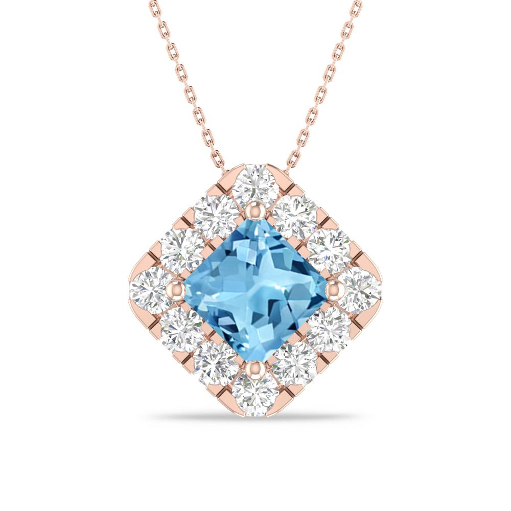 Rose Gold - Blue Topaz