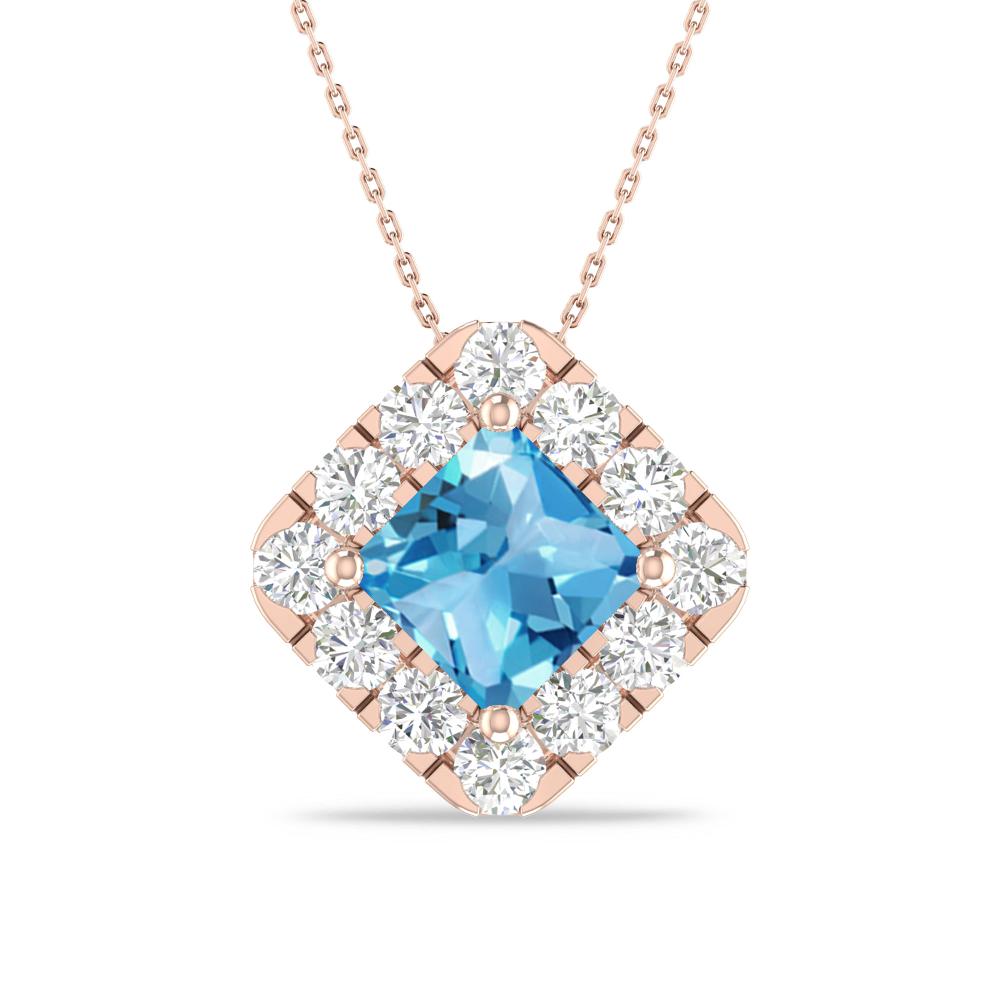 Rose Gold - Blue Topaz