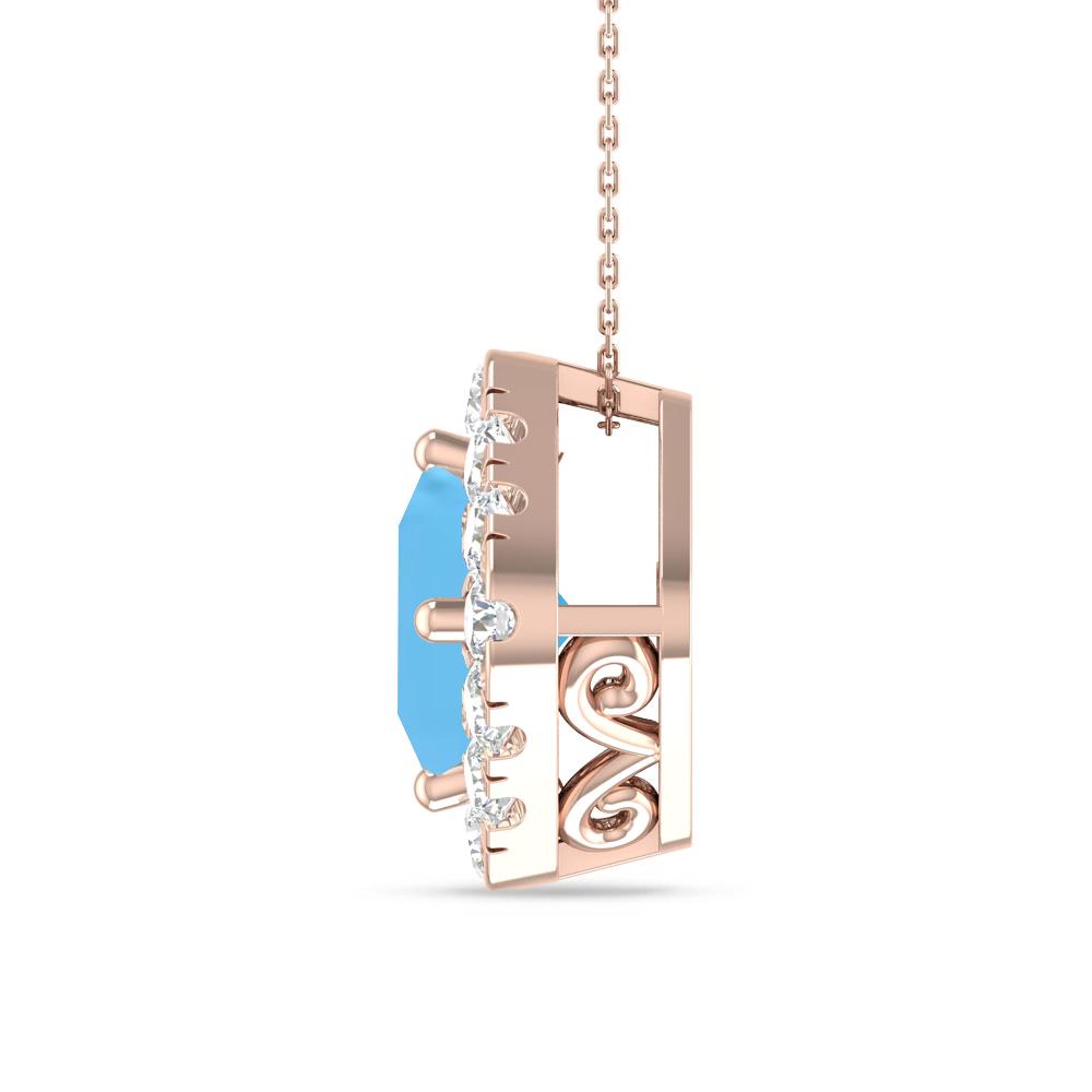 Rose Gold - Blue Topaz