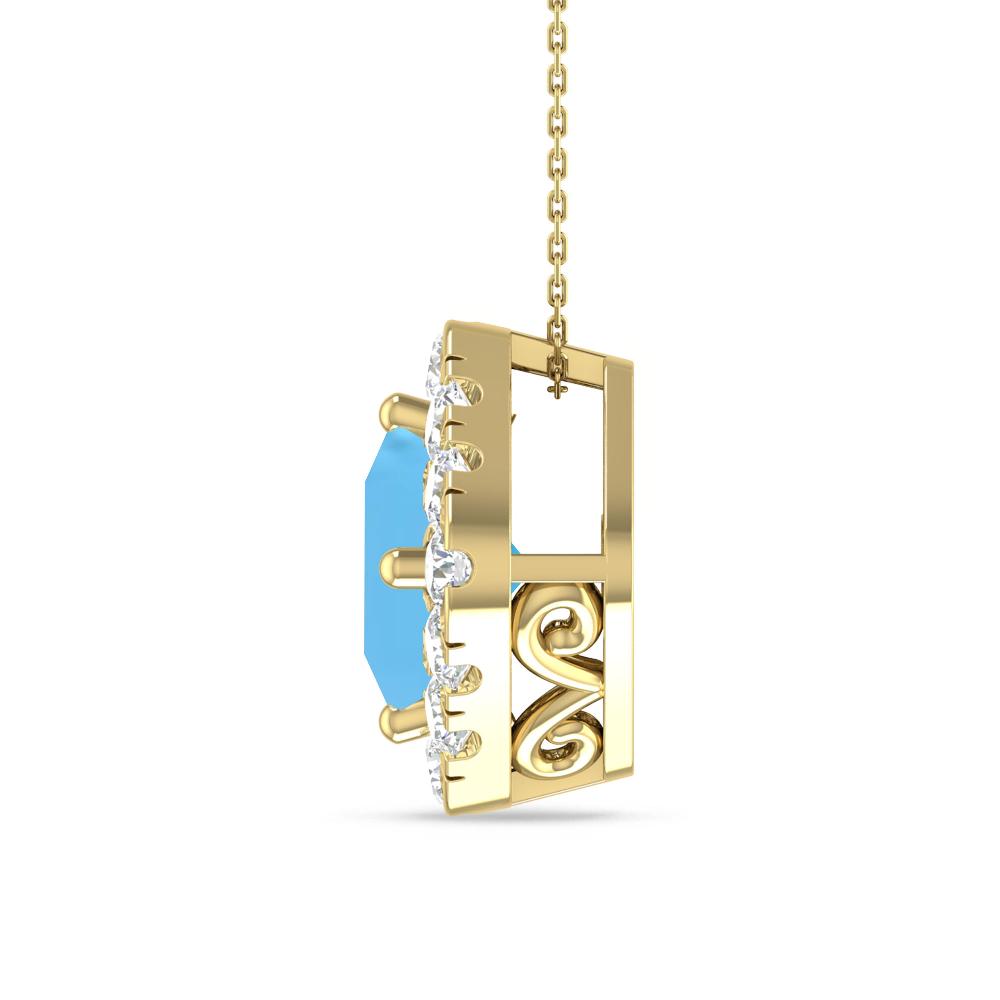 Yellow Gold - Blue Topaz