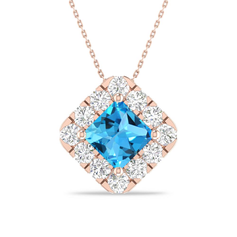 Rose Gold - Blue Topaz