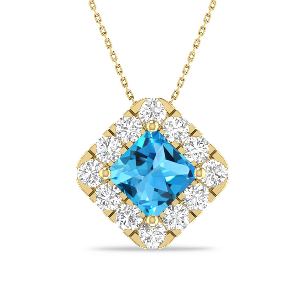 Yellow Gold - Blue Topaz