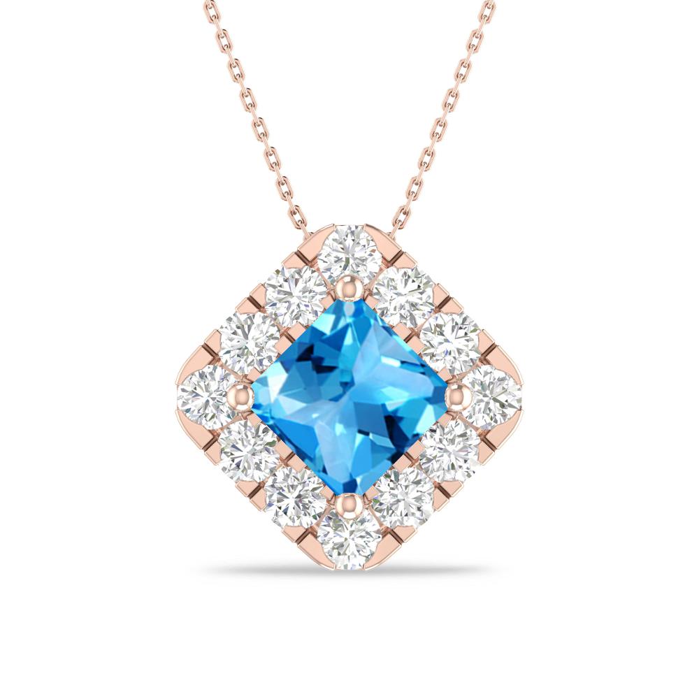 Rose Gold - Blue Topaz