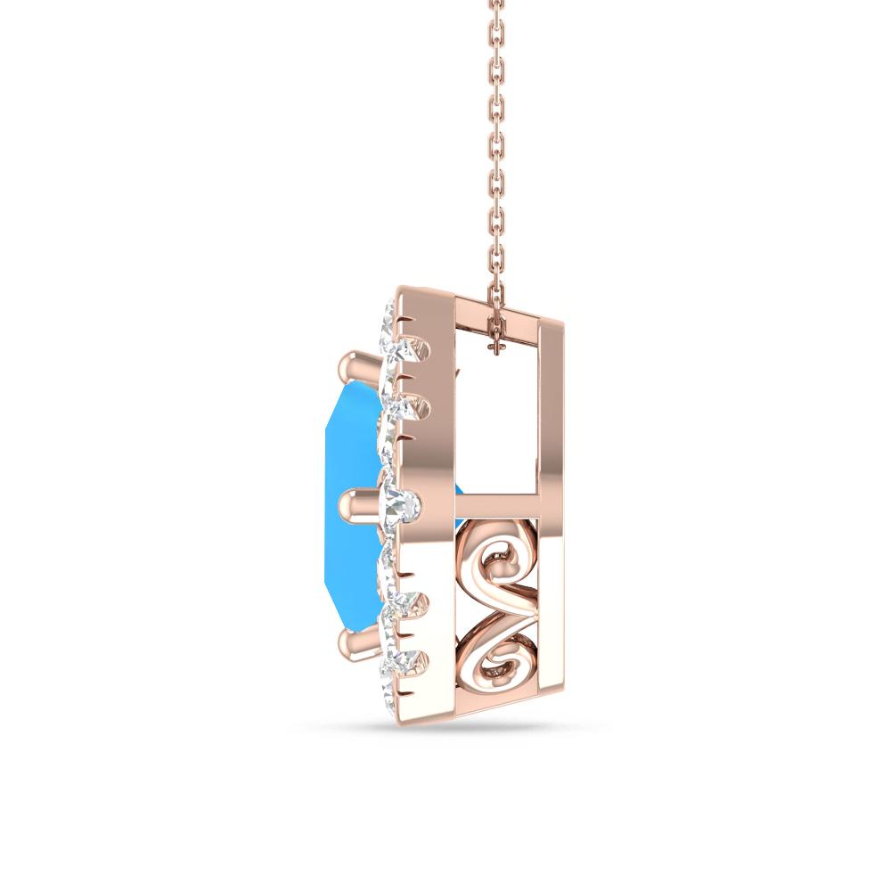 Rose Gold - Blue Topaz