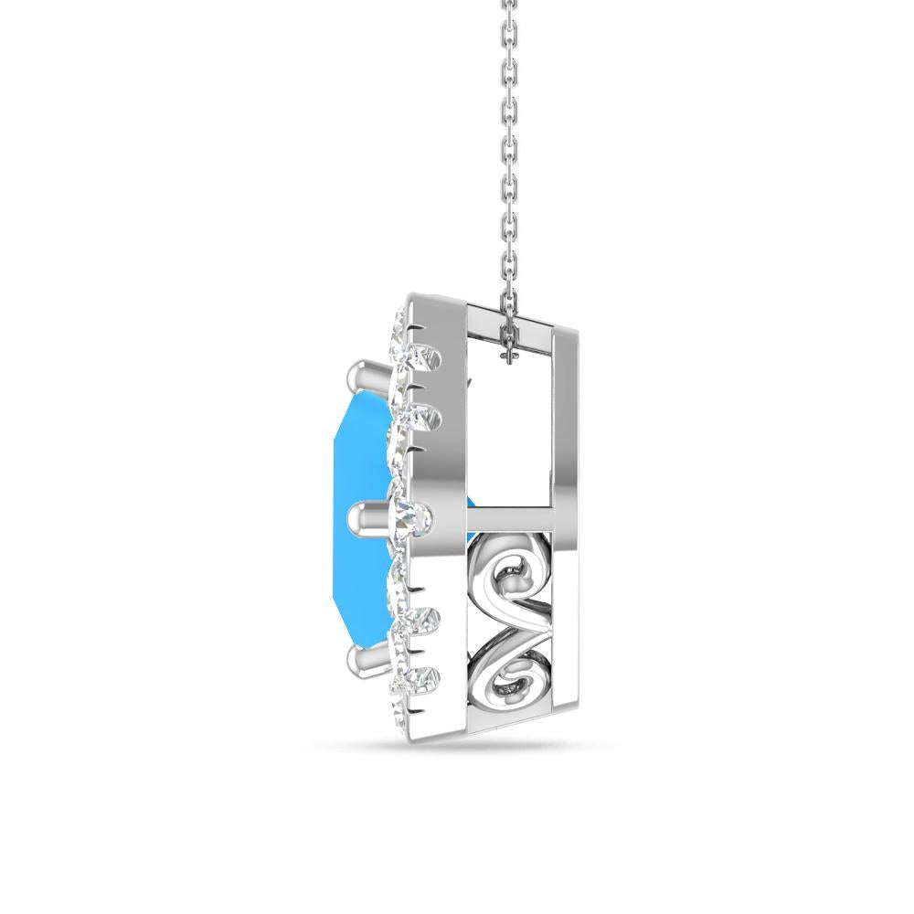 White Gold - Blue Topaz