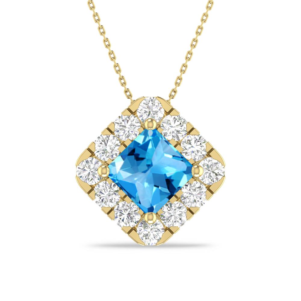 Yellow Gold - Blue Topaz