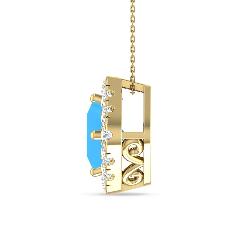 Yellow Gold - Blue Topaz