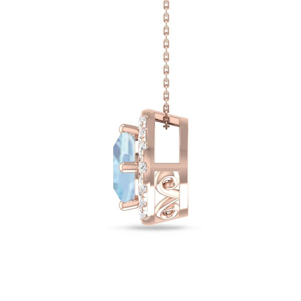 Rose Gold - Aquamarine