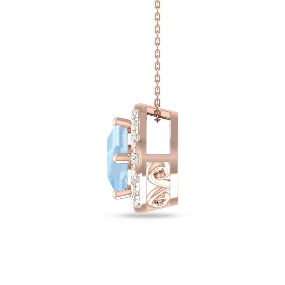 Rose Gold - Aquamarine