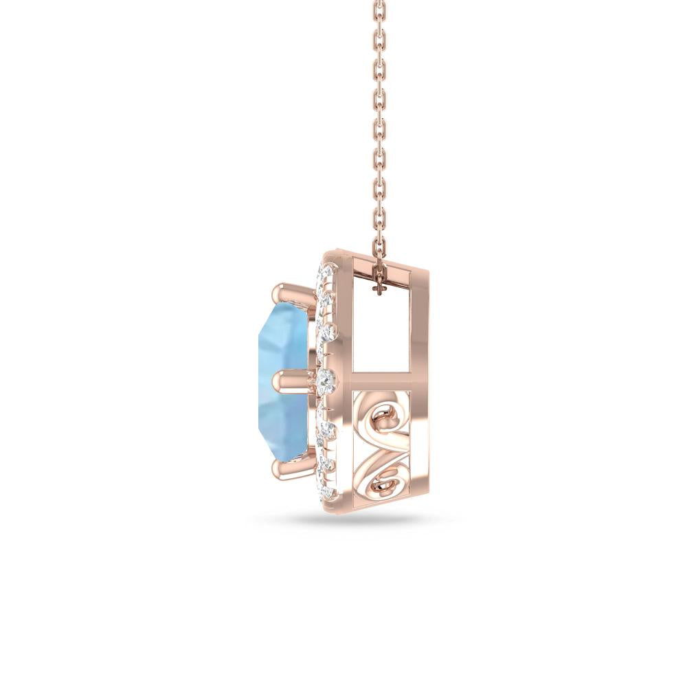 Rose Gold - Aquamarine