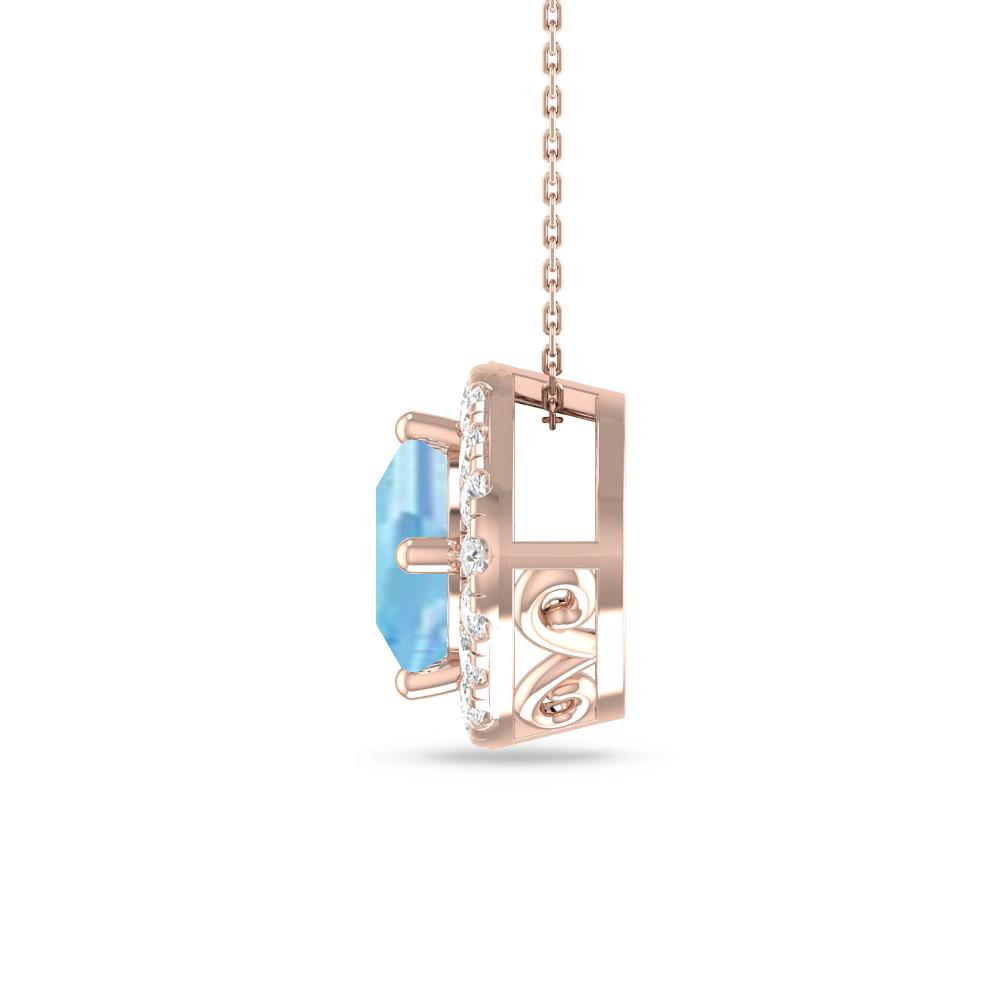 Rose Gold - Aquamarine