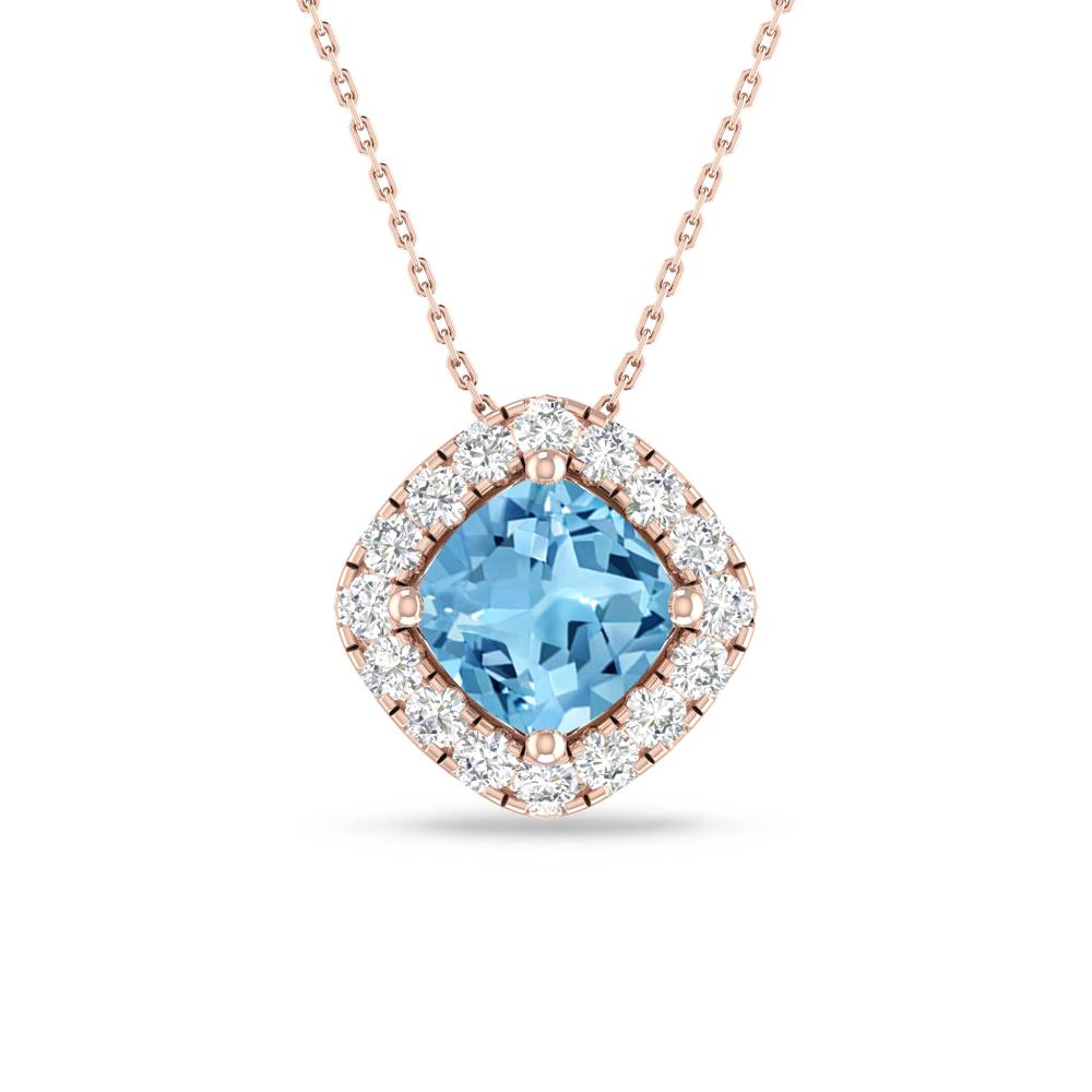 Rose Gold - Blue Topaz