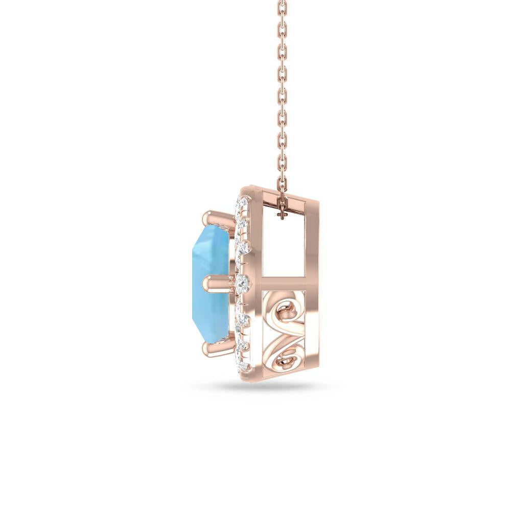 Rose Gold - Blue Topaz