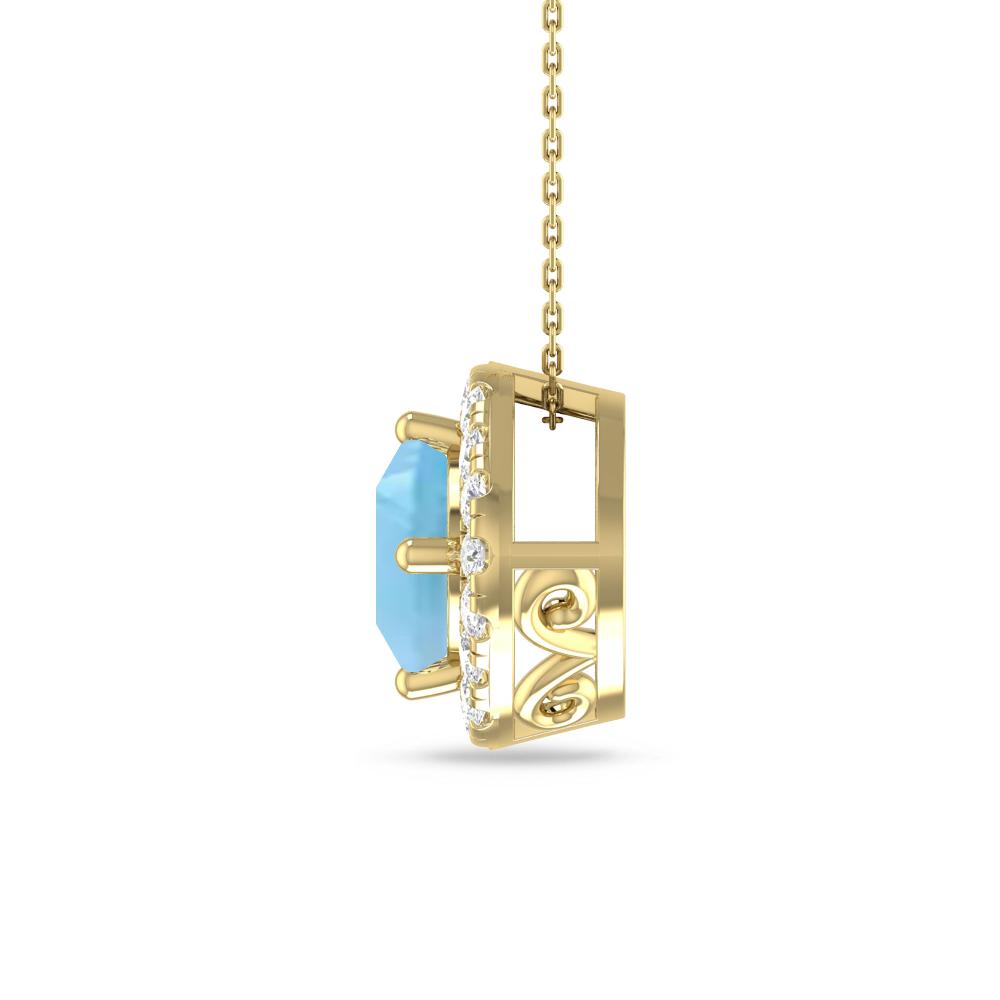 Yellow Gold - Blue Topaz