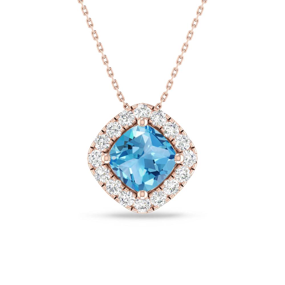 Rose Gold - Blue Topaz