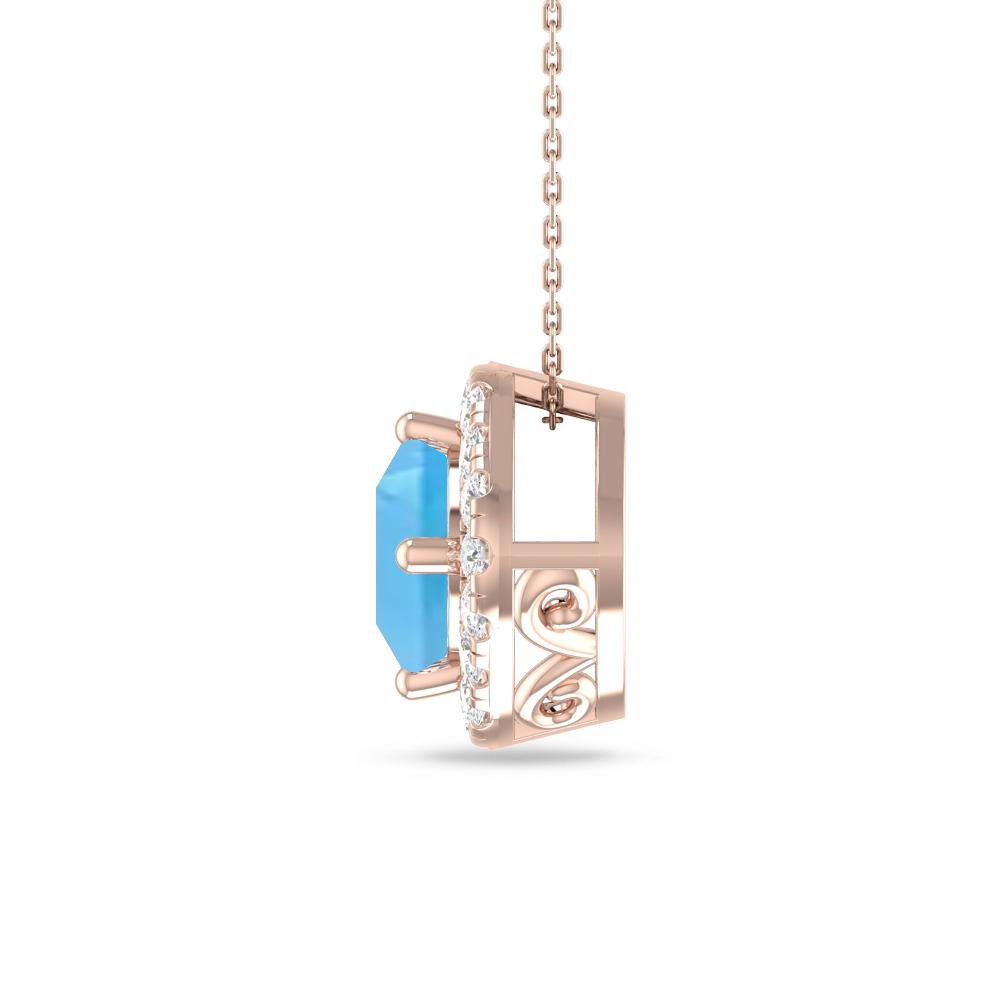 Rose Gold - Blue Topaz