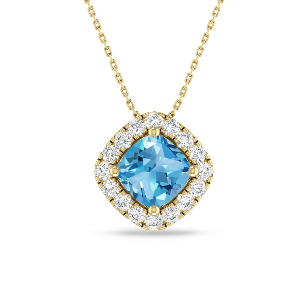 Yellow Gold - Blue Topaz