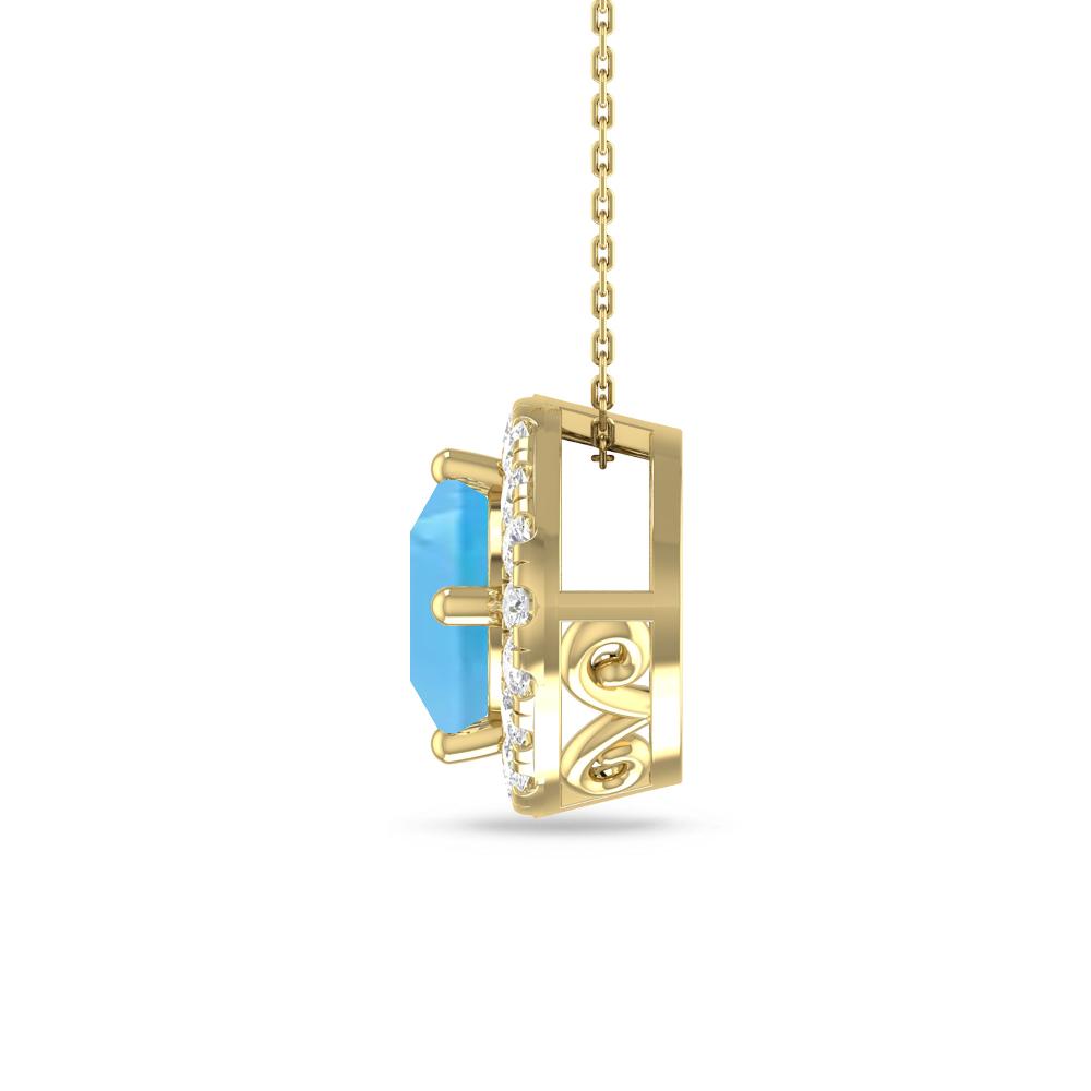 Yellow Gold - Blue Topaz