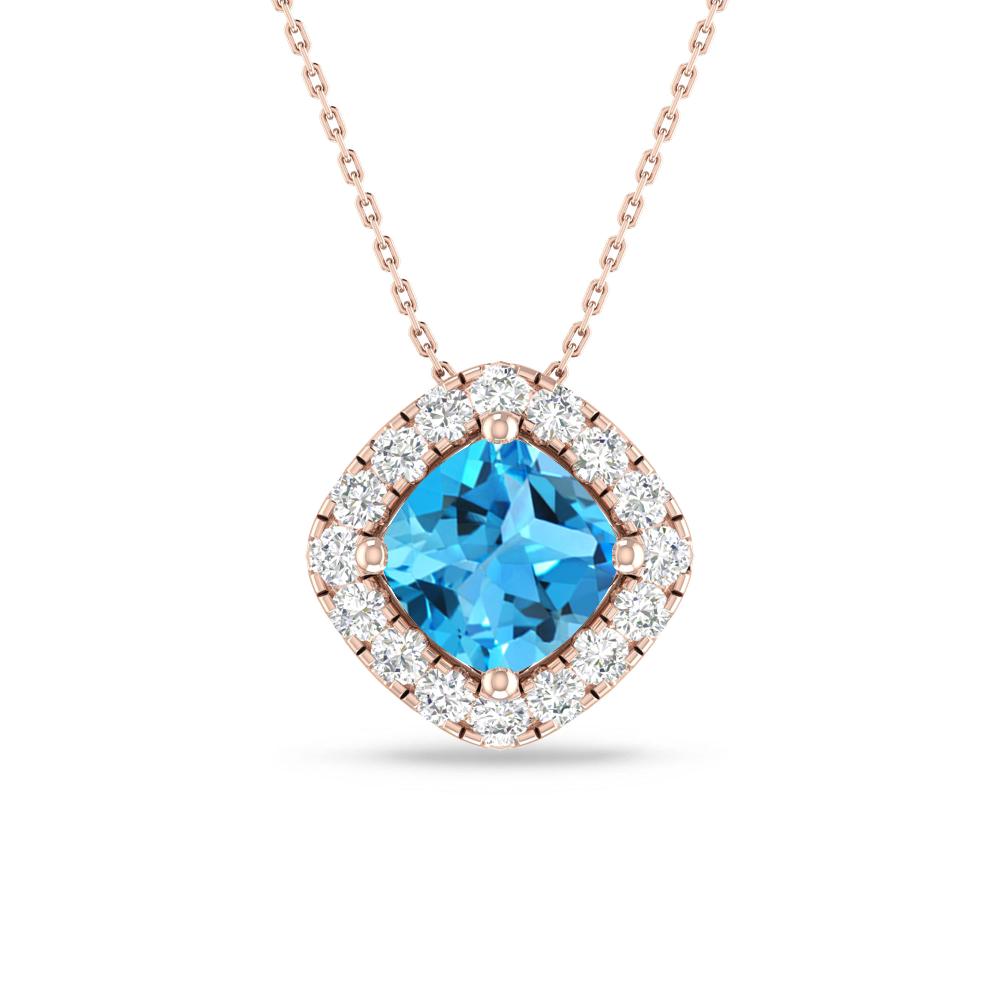 Rose Gold - Blue Topaz