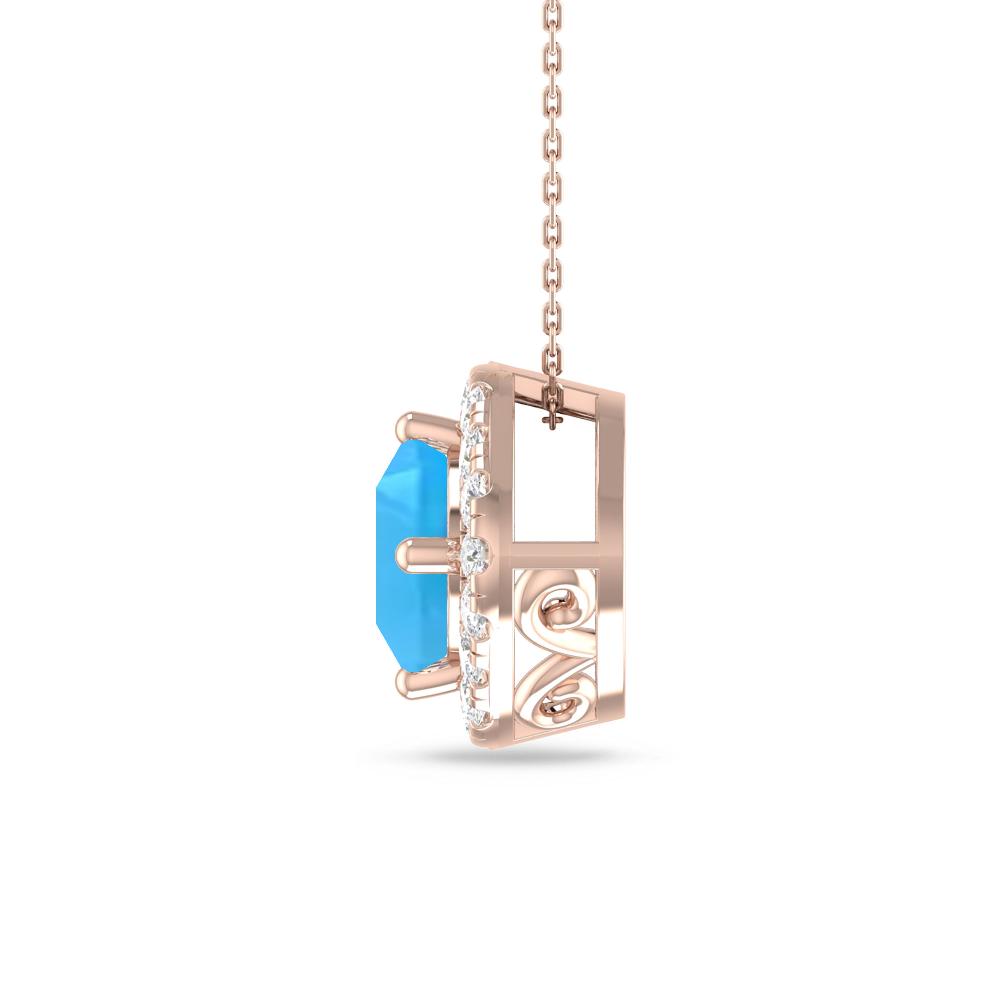Rose Gold - Blue Topaz