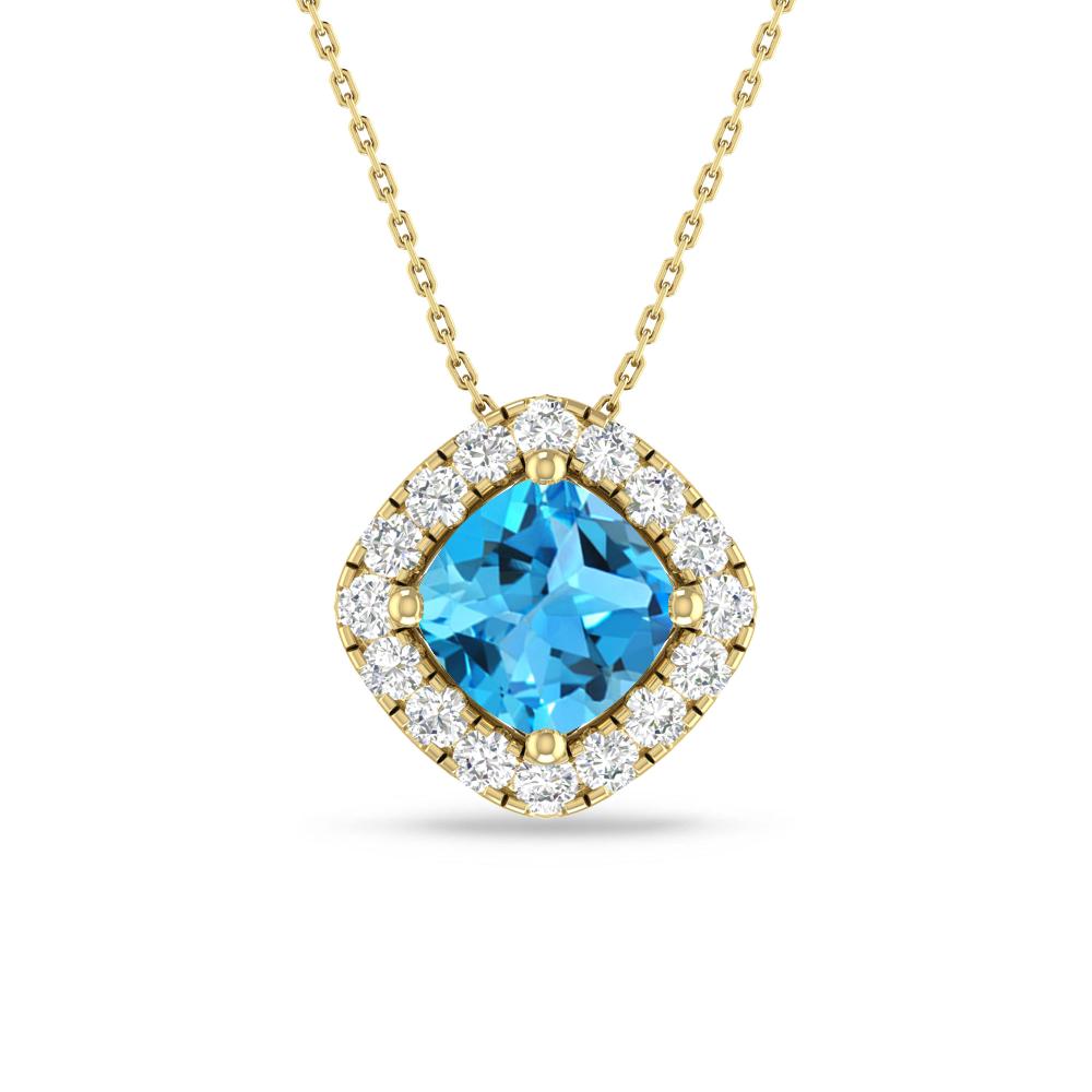 Yellow Gold - Blue Topaz