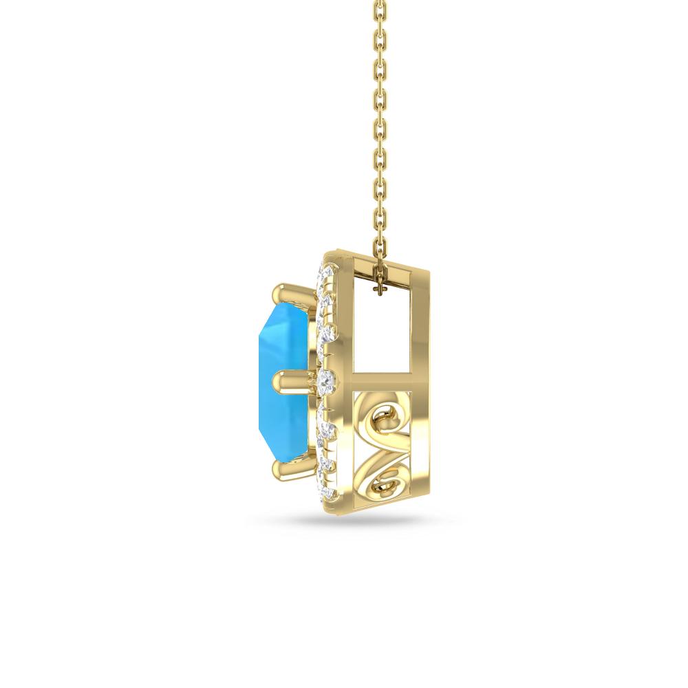Yellow Gold - Blue Topaz