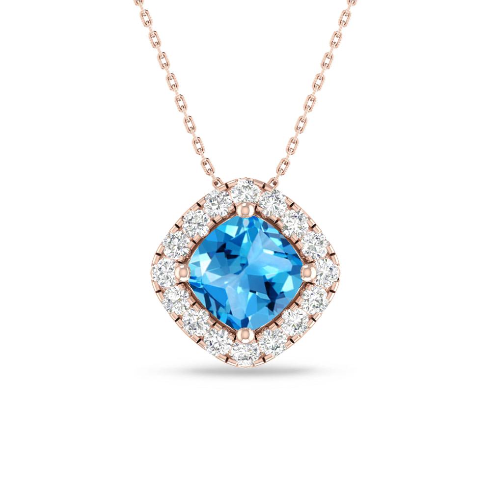 Rose Gold - Blue Topaz