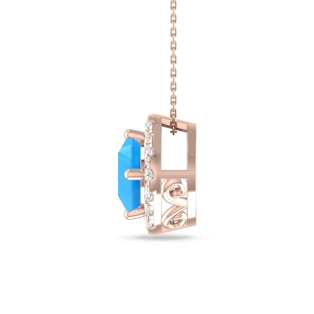 Rose Gold - Blue Topaz