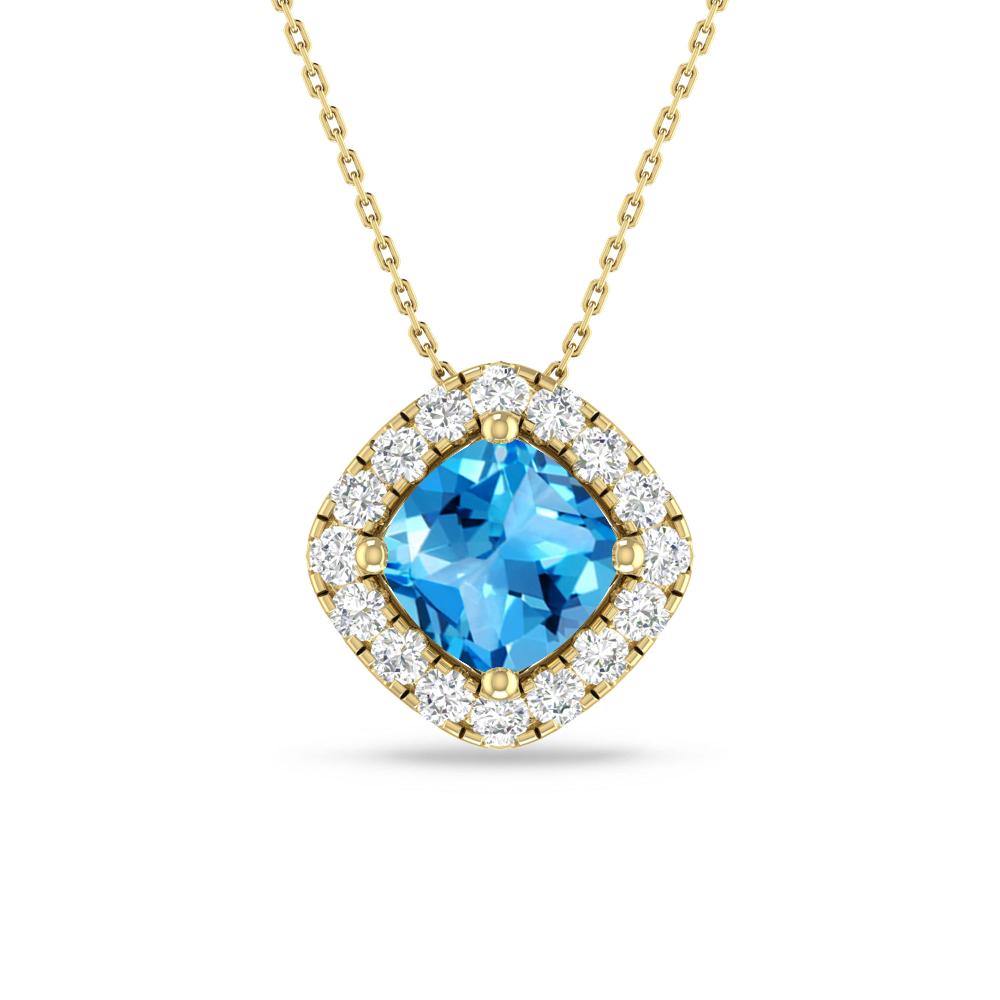 Yellow Gold - Blue Topaz