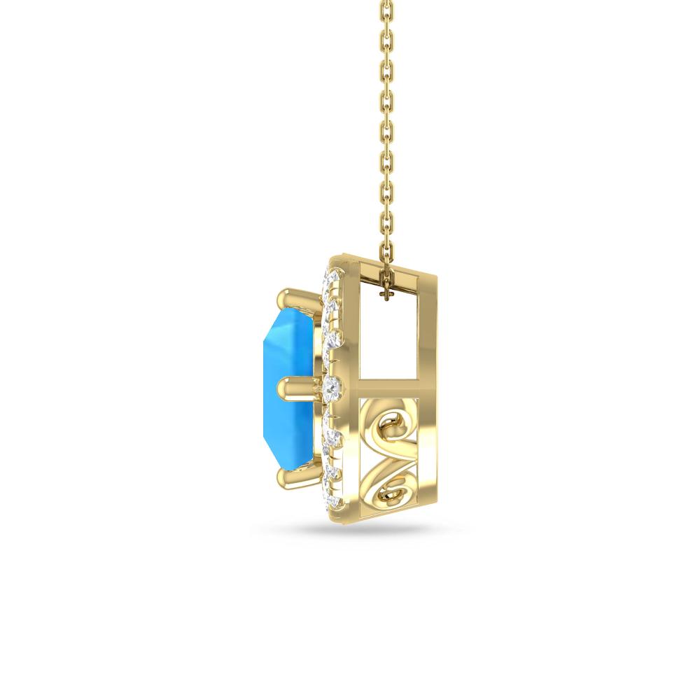 Yellow Gold - Blue Topaz