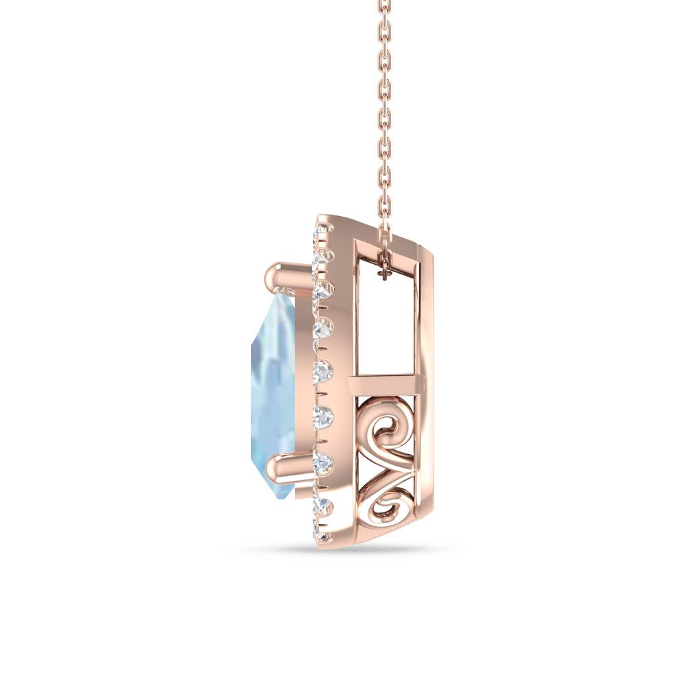 Rose Gold - Aquamarine