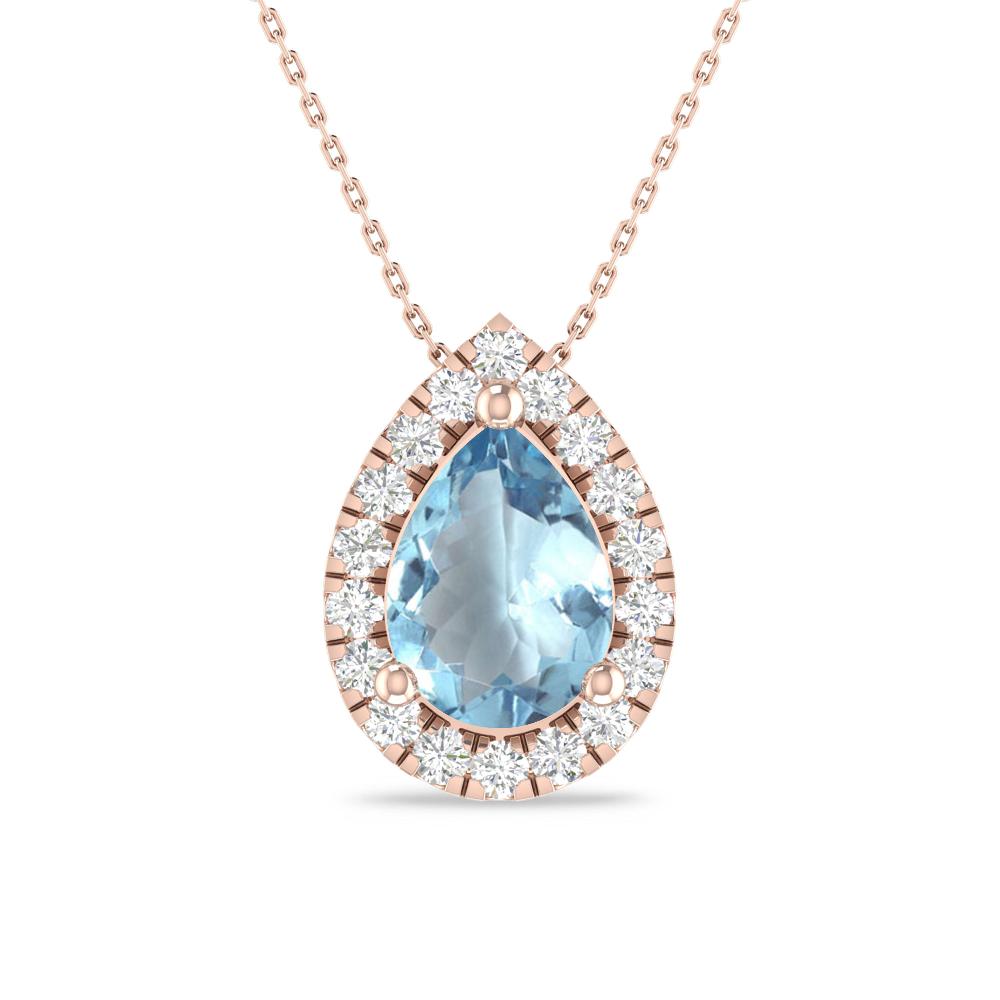Rose Gold - Aquamarine