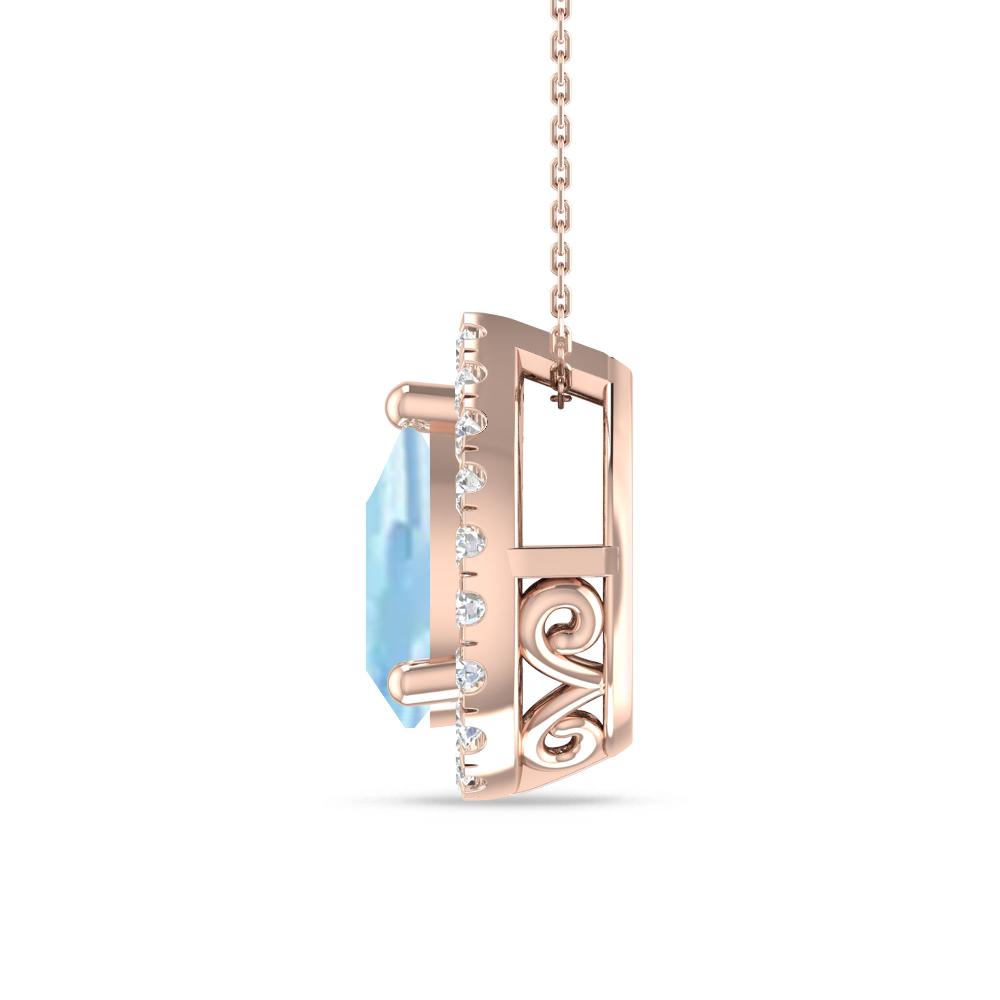 Rose Gold - Aquamarine