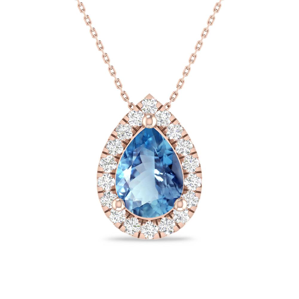 Rose Gold - Aquamarine