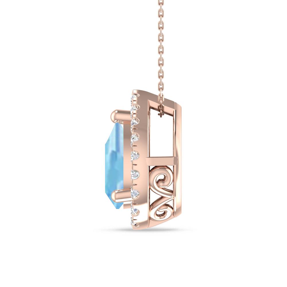 Rose Gold - Aquamarine
