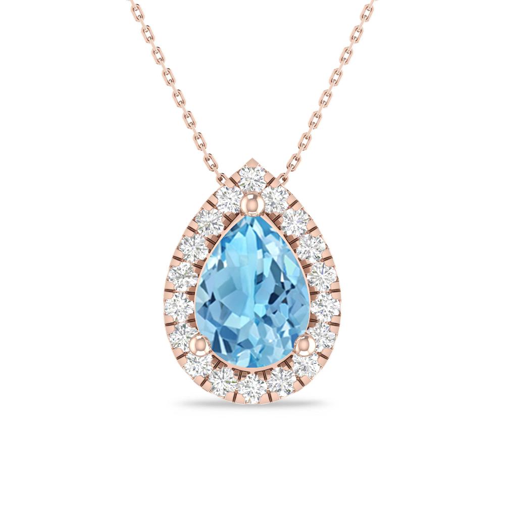 Rose Gold - Blue Topaz