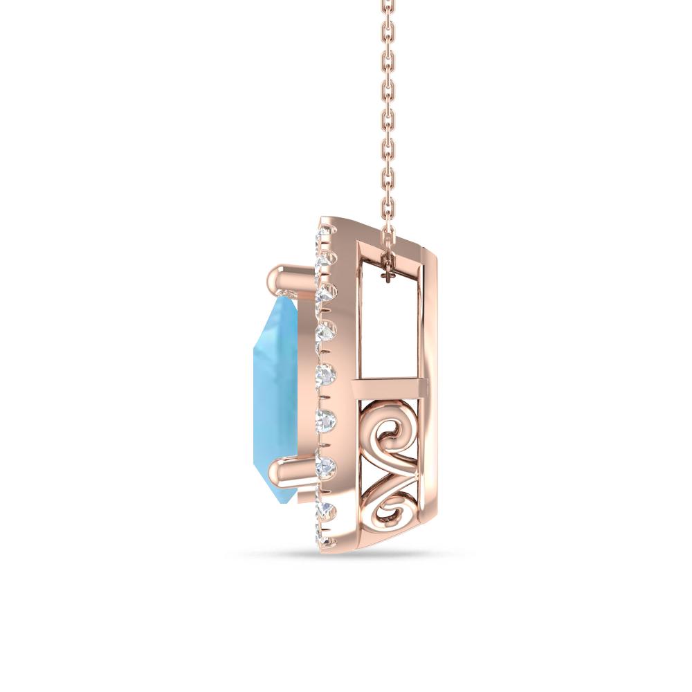 Rose Gold - Blue Topaz