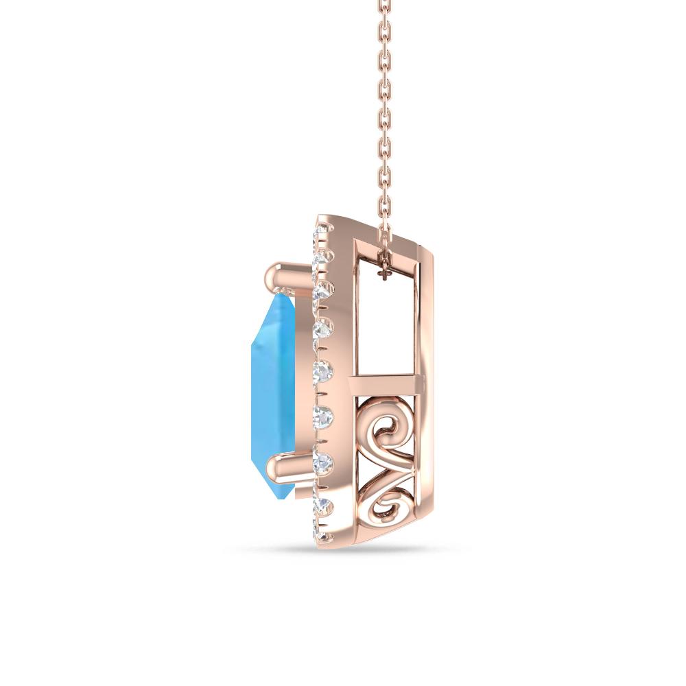 Rose Gold - Blue Topaz