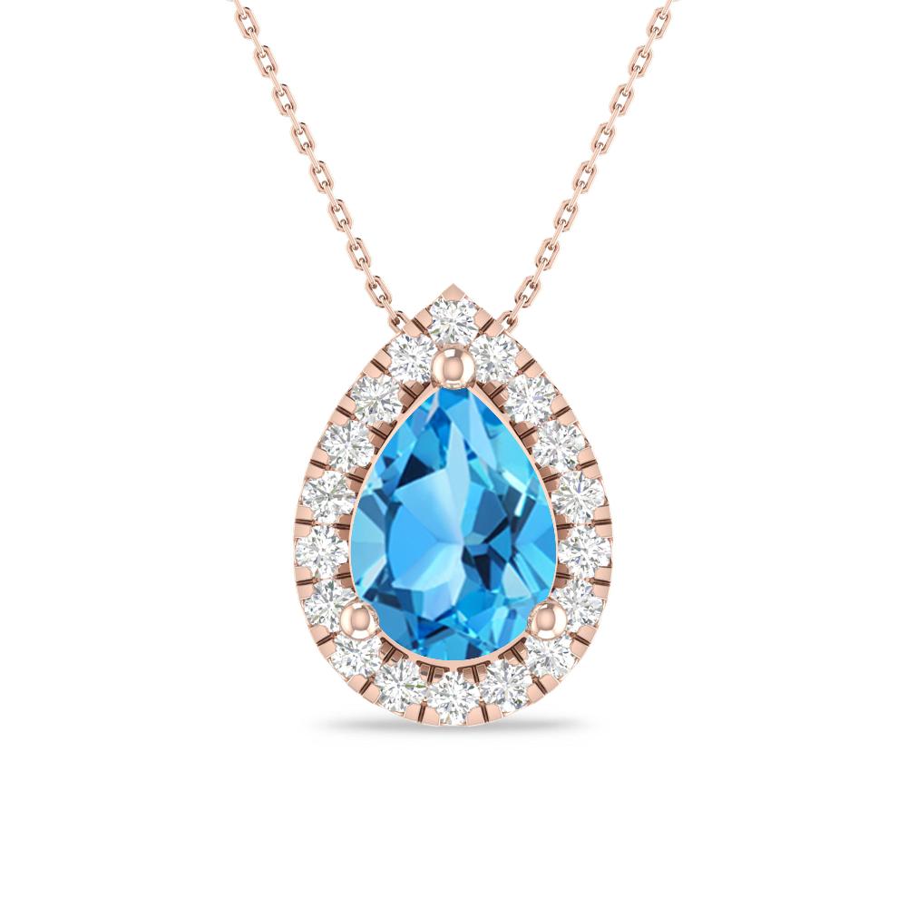 Rose Gold - Blue Topaz