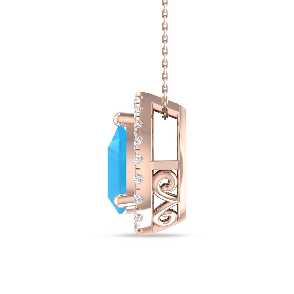 Rose Gold - Blue Topaz