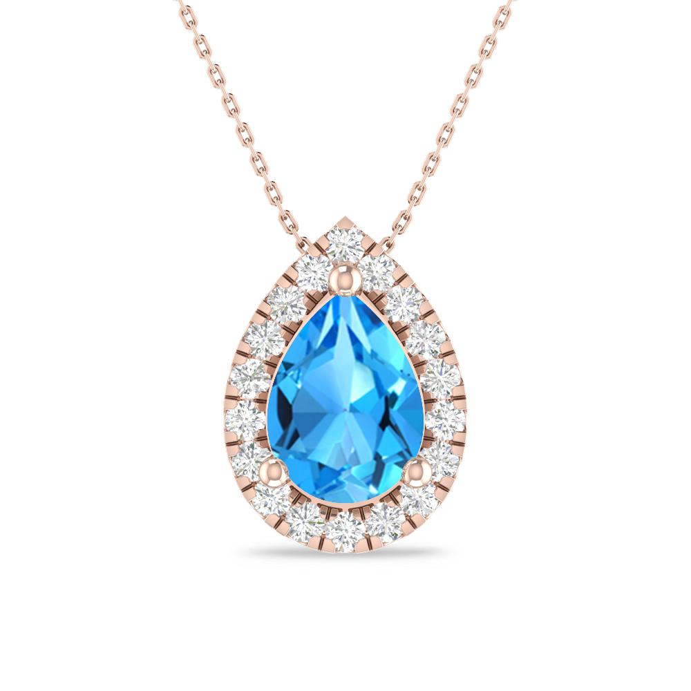 Rose Gold - Blue Topaz