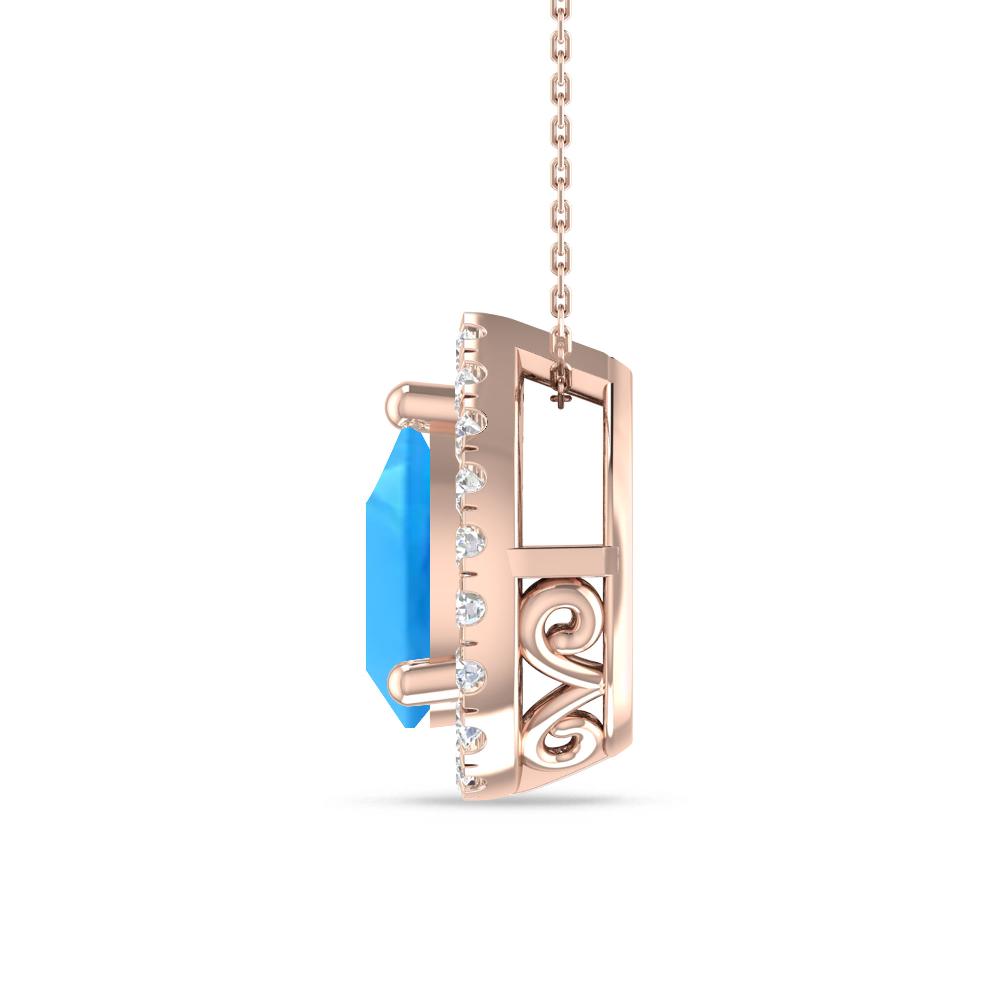 Rose Gold - Blue Topaz