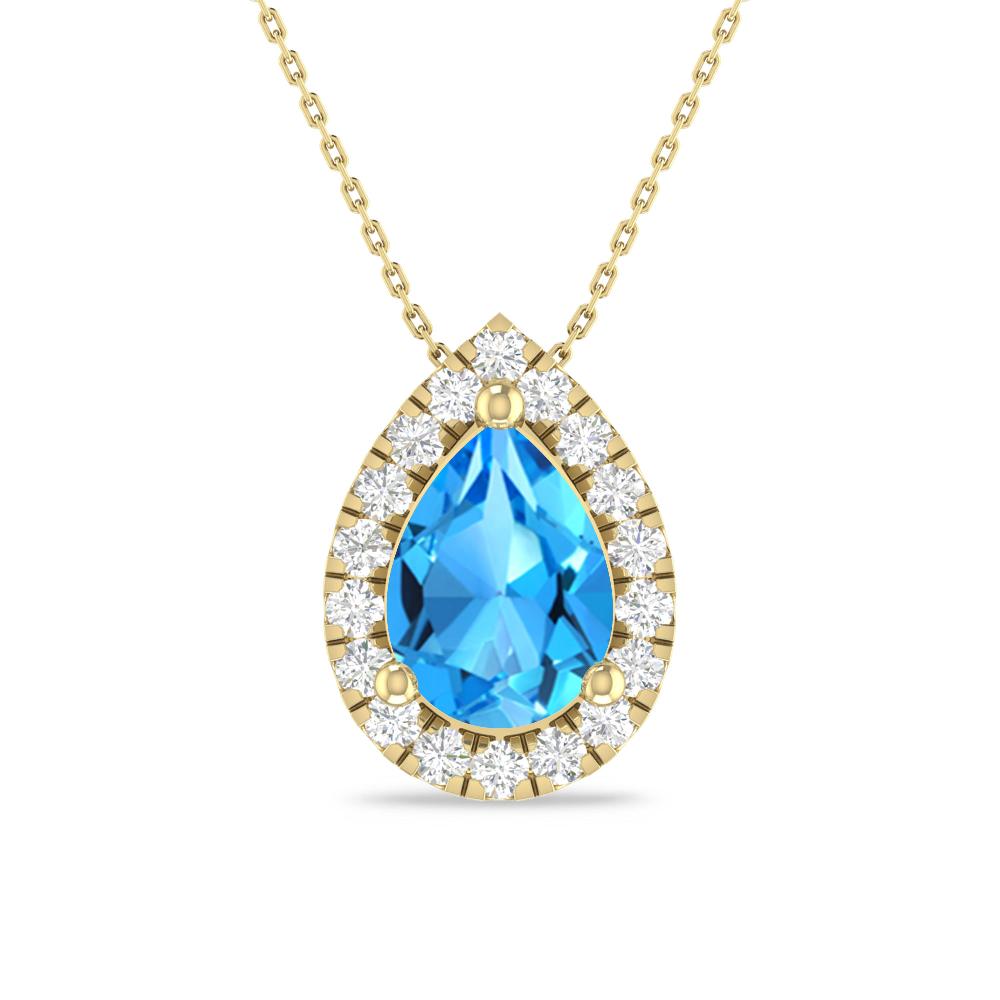 Yellow Gold - Blue Topaz