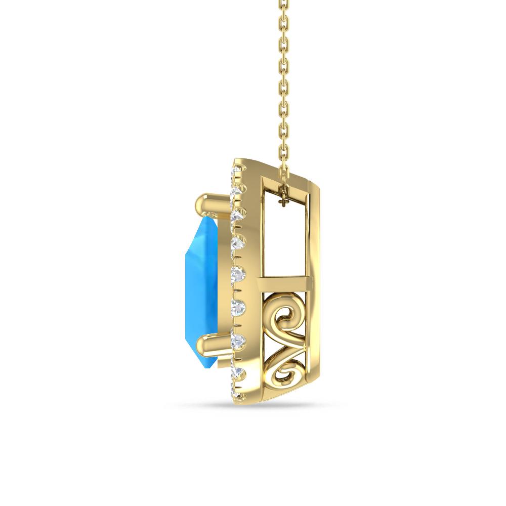 Yellow Gold - Blue Topaz